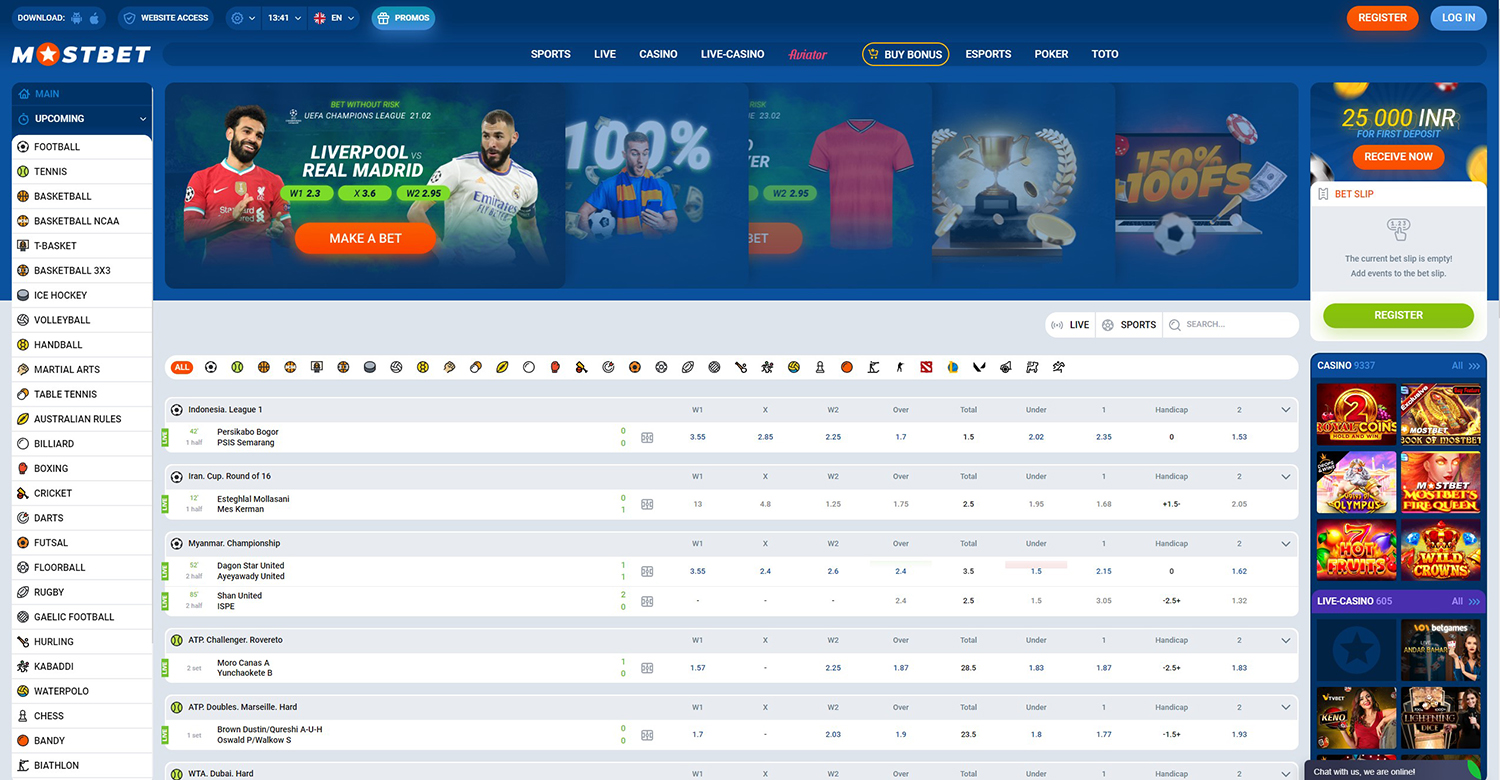 mostbet website interface & usability